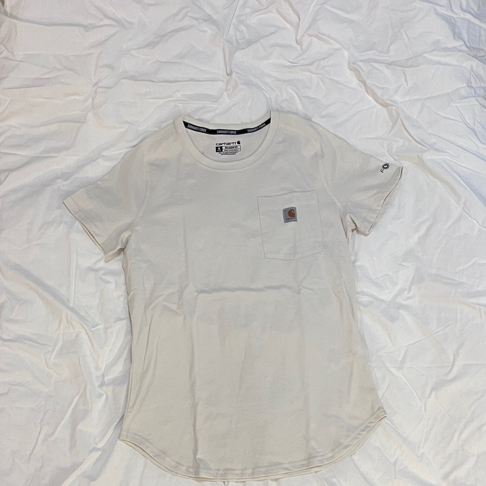Carhartt Women’s cream T-Shirt. Size M